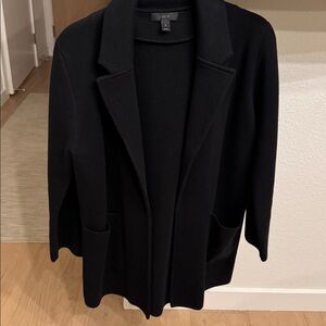 J. Crew Black Open-Front Knit Blazer Jacket